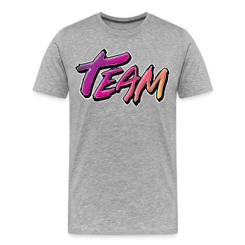 Team - Männer Premium Bio T-Shirt - Grau meliert - Vorne - Damien (186cm)