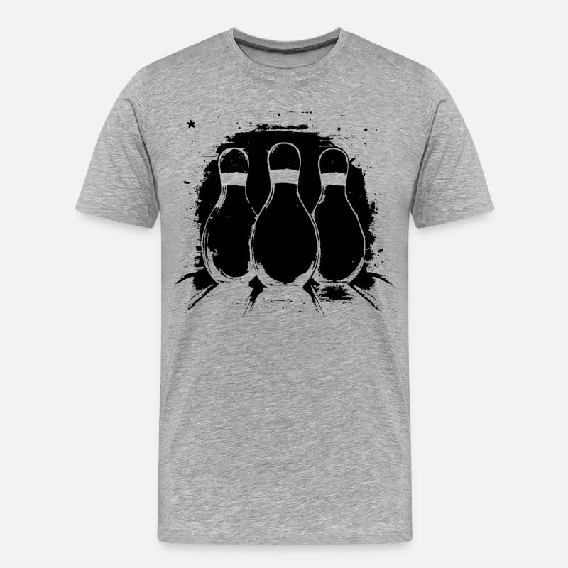 Bowling Grafik - Männer Premium Bio T-Shirt - Grau meliert