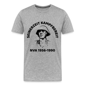 Conception des anciens combattants de l’Armée populaire - T-shirt bio Premium Homme - gris chiné - Devant - Damien (186cm)