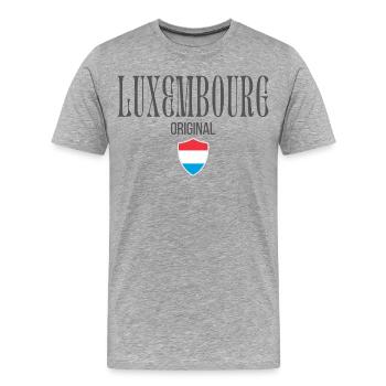 Originally from Luxembourg, born in Luxembourg - Men's Premium Organic T-Shirt - heather grey - Front - Damien (186cm)