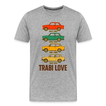 Trabi Love Retro Car Trio - Männer Premium Bio T-Shirt - Grau meliert - Vorne - Damien (186cm)