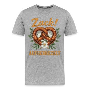 Pretzel Bavaria Dressed Up Pretty Beer Bavarian - Men's Premium Organic T-Shirt - heather grey - Front - Damien (186cm)