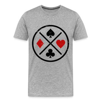 Spielkarten Kontrast - Männer Premium Bio T-Shirt - Grau meliert - Vorne - Damien (186cm)