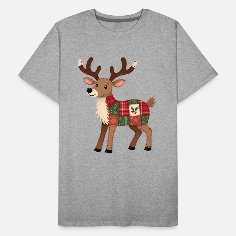 Patchwork Renne Noël T-shirt bio Premium Homme