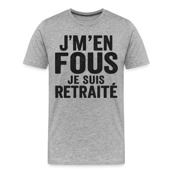 I don't care, I'm retired, funny humor, gift - Men's Premium Organic T-Shirt - heather grey - Front - Damien (186cm)