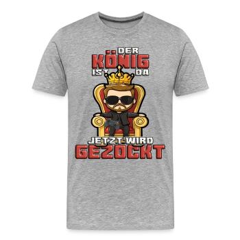 The king is here, now it's time to gamble - Men's Premium Organic T-Shirt - heather grey - Front - Damien (186cm)