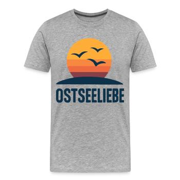 Ostseeliebe Sonnenuntergang Logo - Männer Premium Bio T-Shirt - Grau meliert - Vorne - Damien (186cm)