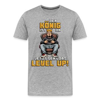The King is here, now it's time to gamble - gamble - Men's Premium Organic T-Shirt - heather grey - Front - Damien (186cm)