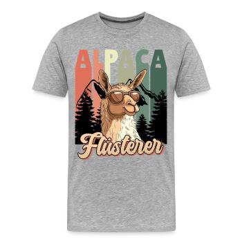 Alpaca Fan ALPACA FLÜSTERER Lama Lustiges - Men's Premium Organic T-Shirt - heather grey - Front - Damien (186cm)