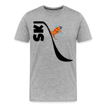 SKIFAHRER-CROISSANTS - Männer Premium Bio T-Shirt - Grau meliert - Vorne - Damien (186cm)