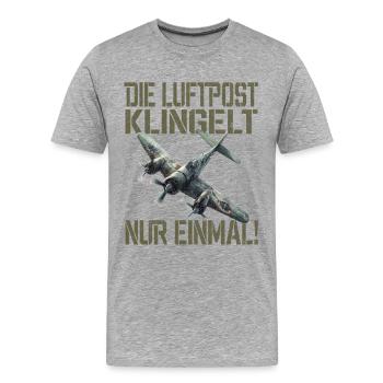 La poste aérienne ne sonne qu’une seule fois Avion - T-shirt bio Premium Homme - gris chiné - Devant - Damien (186cm)