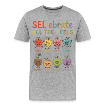 Enseignant d’apprentissage socio-émotionnel SEL - T-shirt bio Premium Homme - gris chiné - Devant - Damien (186cm)