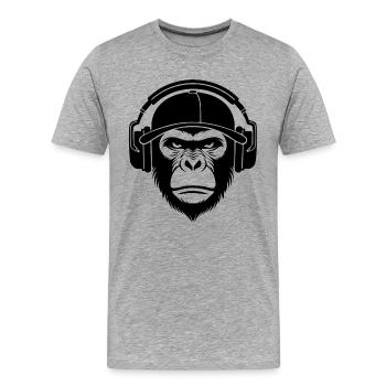 Graffiti Beat Edition Streetstyle Monkey Head Chemise - T-shirt bio Premium Homme - gris chiné - Devant - Damien (186cm)