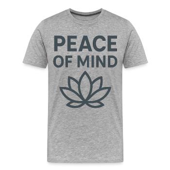 Peace of Mind Lotus - Men's Premium Organic T-Shirt - heather grey - Front - Damien (186cm)