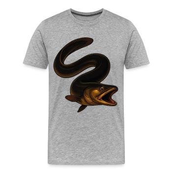 Anguille fascinante dans l’eau - T-shirt bio Premium Homme - gris chiné - Devant - Damien (186cm)