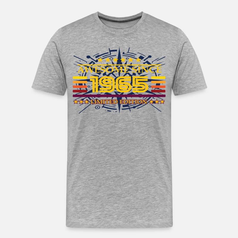 Awesome since 1965 Limited Edition - Männer Premium Bio T-Shirt - Grau meliert