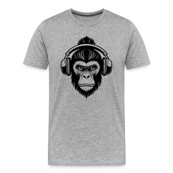 Chemise Monkey Head Chillout Lounge Vibe Edition - T-shirt bio Premium Homme - gris chiné - Devant - Damien (186cm)