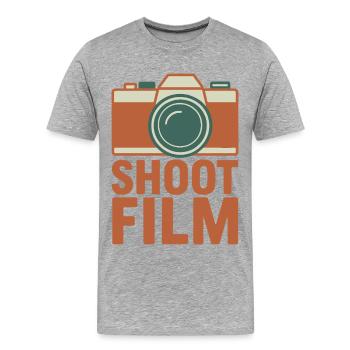 Shoot Film Retro Camera - Men's Premium Organic T-Shirt - heather grey - Front - Damien (186cm)