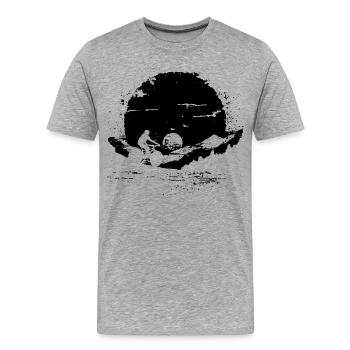 Croquis du cycliste - T-shirt bio Premium Homme - gris chiné - Devant - Damien (186cm)