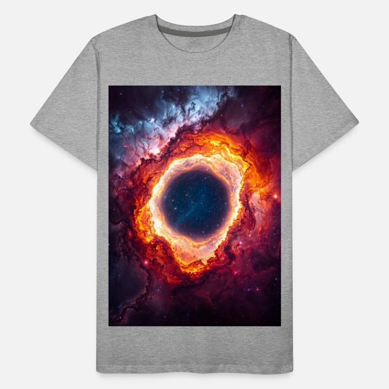 Celestial Ring Nebula Glow Men's Premium Organic T-Shirt