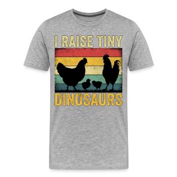 I Raise Tiny Dinosaurs - Men's Premium Organic T-Shirt - heather grey - Front - Damien (186cm)