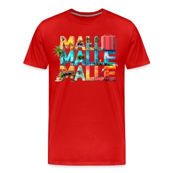 MALLE – Sommer, Sonne, Urlaubsfeeling pur - Männer Premium Bio T-Shirt - Rot - Vorne - Damien (186cm)