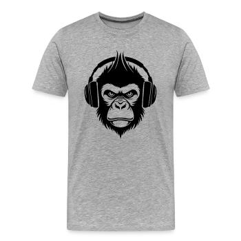 Chemise stéréo Monkey Head Punk Sound Edition - T-shirt bio Premium Homme - gris chiné - Devant - Damien (186cm)