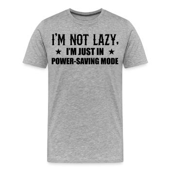 Je Ne Suis Pas Paresseux Mode Économie - T-shirt bio Premium Homme - gris chiné - Devant - Damien (186cm)