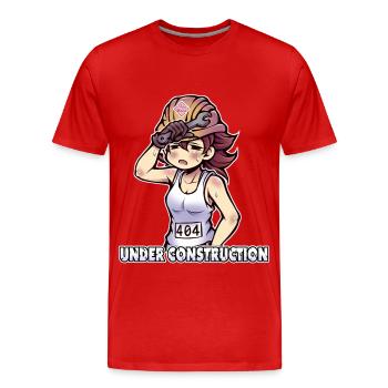 Under Construction - 404 - Männer Premium Bio T-Shirt - Rot - Vorne - Damien (186cm)