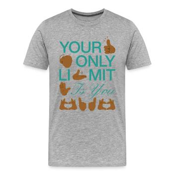 Acceptance instead of prejudice - Men's Premium Organic T-Shirt - heather grey - Front - Damien (186cm)