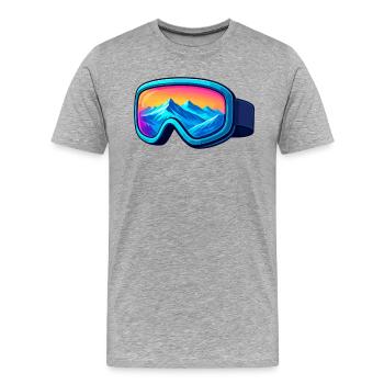 Bunte Skibrille Stylisches Wintersport Desig - Männer Premium Bio T-Shirt - Grau meliert - Vorne - Damien (186cm)