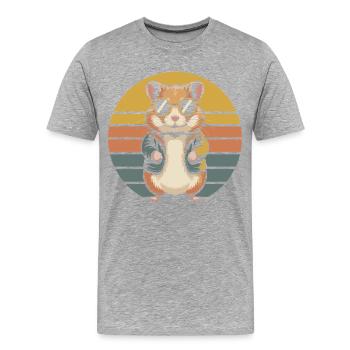 Hamster Cartoon Character Colorful Pet Animal - Men's Premium Organic T-Shirt - heather grey - Front - Damien (186cm)