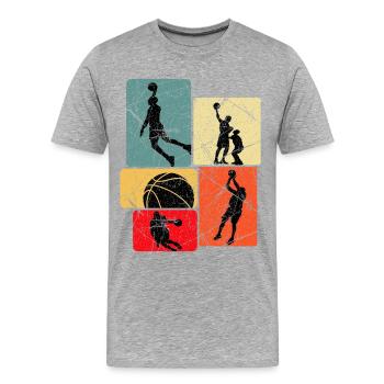 Basketball Basketballer - Männer Premium Bio T-Shirt - Grau meliert - Vorne - Damien (186cm)