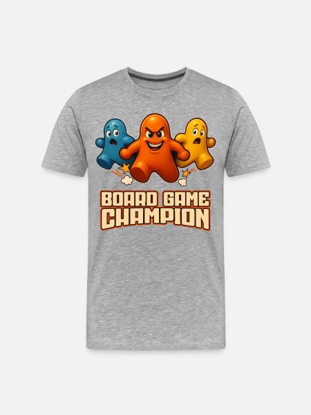 Board Game Champion – Funny Game Pieces - Men's Premium Organic T-Shirt - heather grey