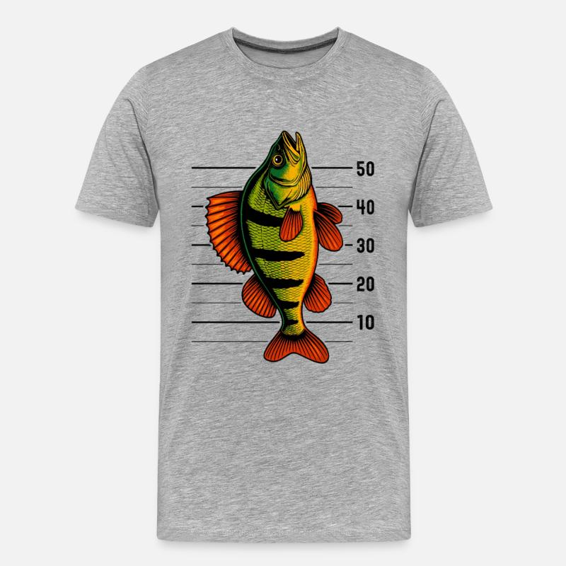 Barsch Flussbarsch Barschangeln Barsche Barsch - Männer Premium Bio T-Shirt - Grau meliert