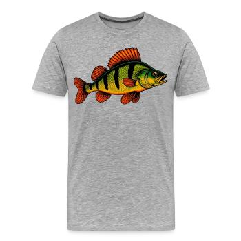 Perch Perch Perch Perch Fishing Perch Perch Perch - Men's Premium Organic T-Shirt - heather grey - Front - Damien (186cm)