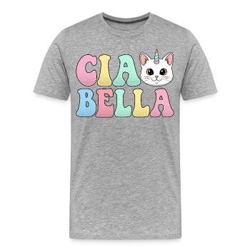 Ciao Bella - Men's Premium Organic T-Shirt - heather grey - Front - Damien (186cm)