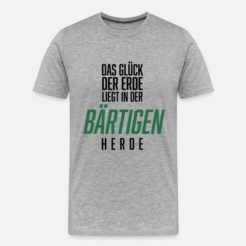 Bart, Bartträger, Lustiger Spruch, Bärtige Herde - Männer Premium Bio T-Shirt - Grau meliert