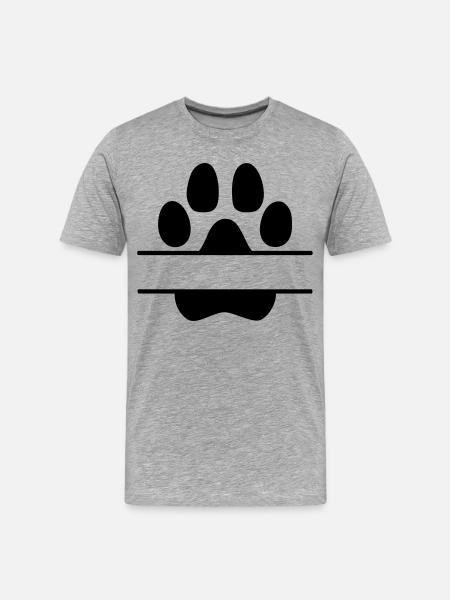 Hundepfoten Namensschild - Männer Premium Bio T-Shirt - Grau meliert