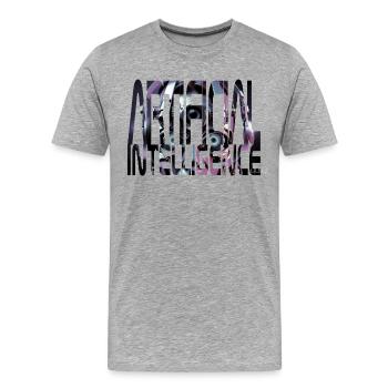 Intelligence artificielle - T-shirt bio Premium Homme - gris chiné - Devant - Damien (186cm)