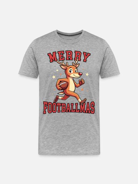 Frohe Footballmas - Männer Premium Bio T-Shirt - Grau meliert