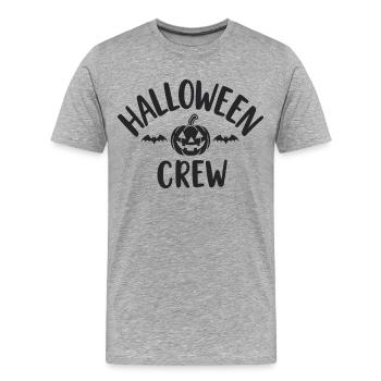 Halloween Crew Pumpkin Head Troop - Men's Premium Organic T-Shirt - heather grey - Front - Damien (186cm)