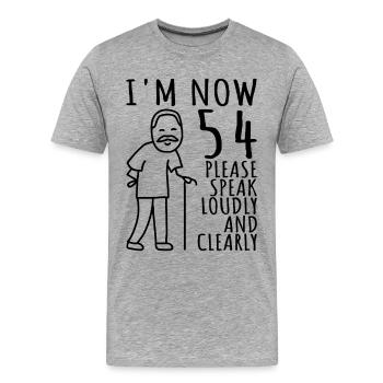54th Birthday 54er 54th I'm 54th Now 54 Years - Men's Premium Organic T-Shirt - heather grey - Front - Damien (186cm)