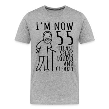 55th Birthday 55s 55th I'm 55th Now I'm 55 Years Old - Men's Premium Organic T-Shirt - heather grey - Front - Damien (186cm)