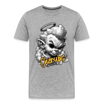 Cherubs Halo Ink Rebellious - Männer Premium Bio T-Shirt - Grau meliert - Vorne - Damien (186cm)