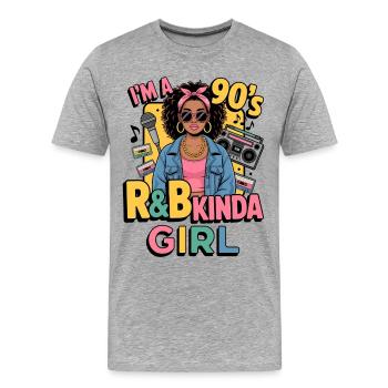 90er R&B Girl Stil - Männer Premium Bio T-Shirt - Grau meliert - Vorne - Damien (186cm)