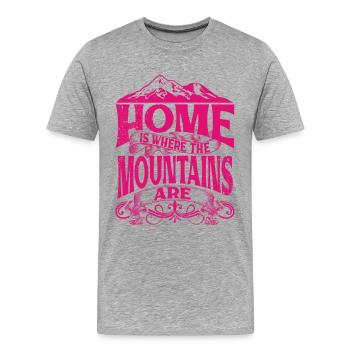 Home Is Where The Mountains Are - Men's Premium Organic T-Shirt - heather grey - Front - Damien (186cm)