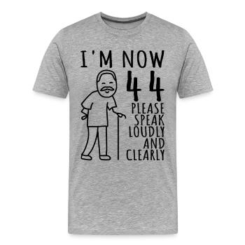 44. Geburtstag 44er 44ter Ich bin jetzt 44 Jahre - Männer Premium Bio T-Shirt - Grau meliert - Vorne - Damien (186cm)