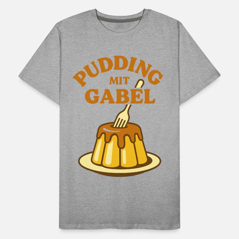 Pudding with fork Men's Premium Organic T-Shirt