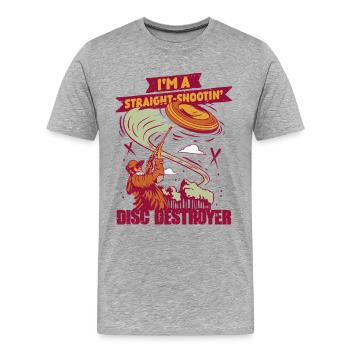 Tir au pigeon d’argile Tir sur cible - T-shirt bio Premium Homme - gris chiné - Devant - Damien (186cm)